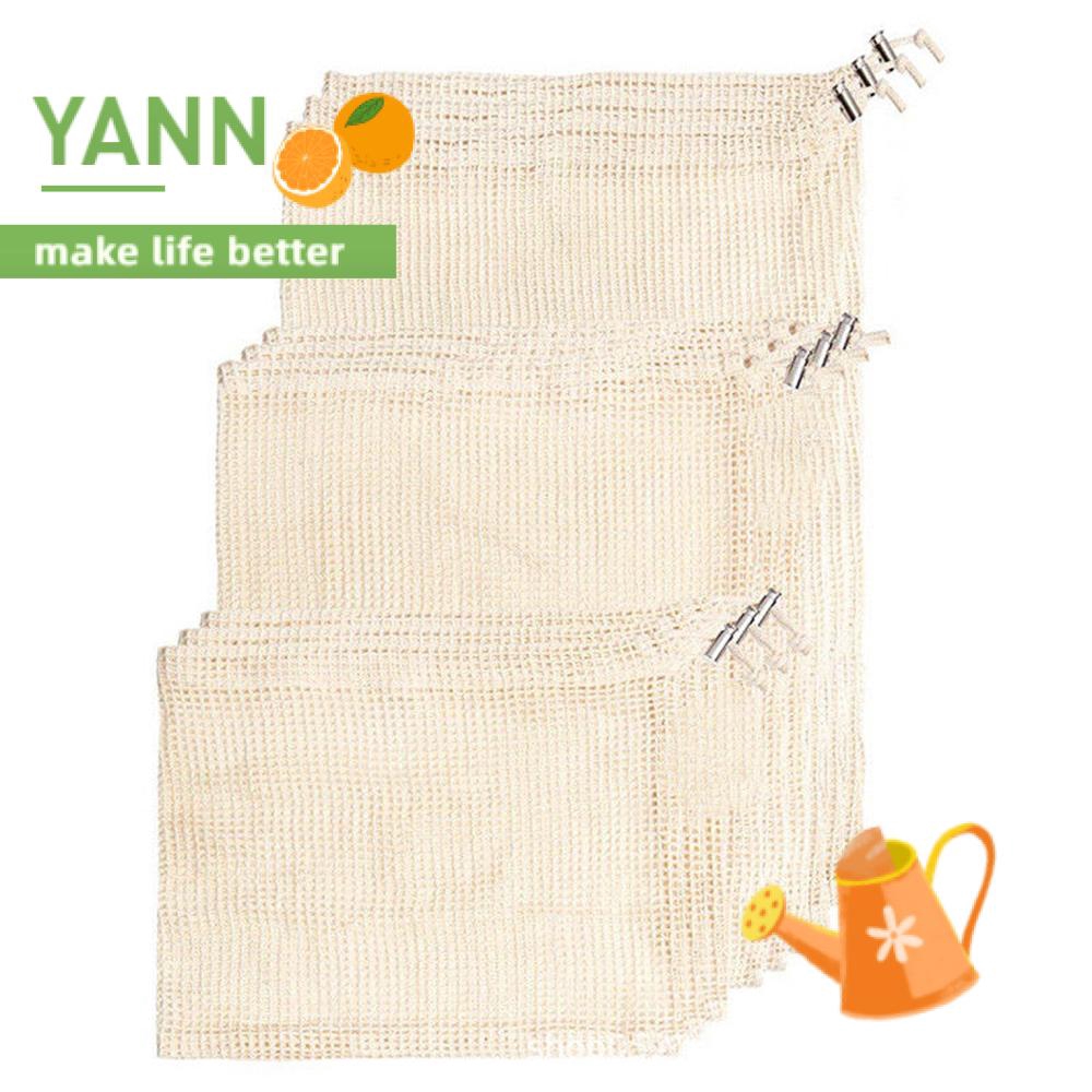 Bộ 1/3 Túi Lưới Rút Đựng Trái Cây Tái Sử Dụng Tiện Lợi