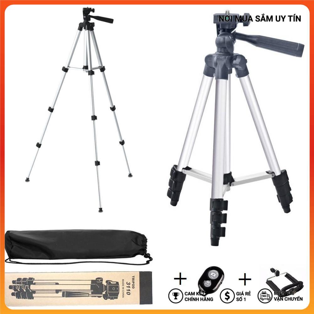 Chân máy ảnh Tripod 3110 tặng Giá kẹp điện thoại, Remote bluetooth và Túi đựng ( Gía sập sàn ) HEAD SHOP