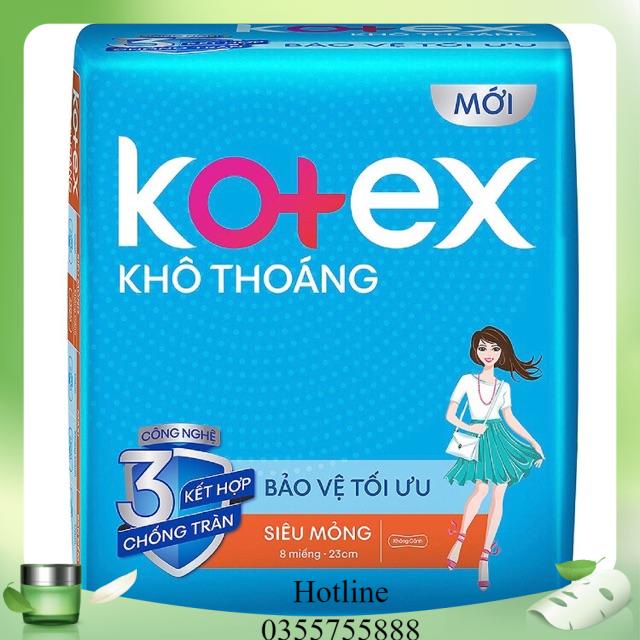 Lốc 8 Gói băng vệ sinh Kotex Siêu mỏng không cánh