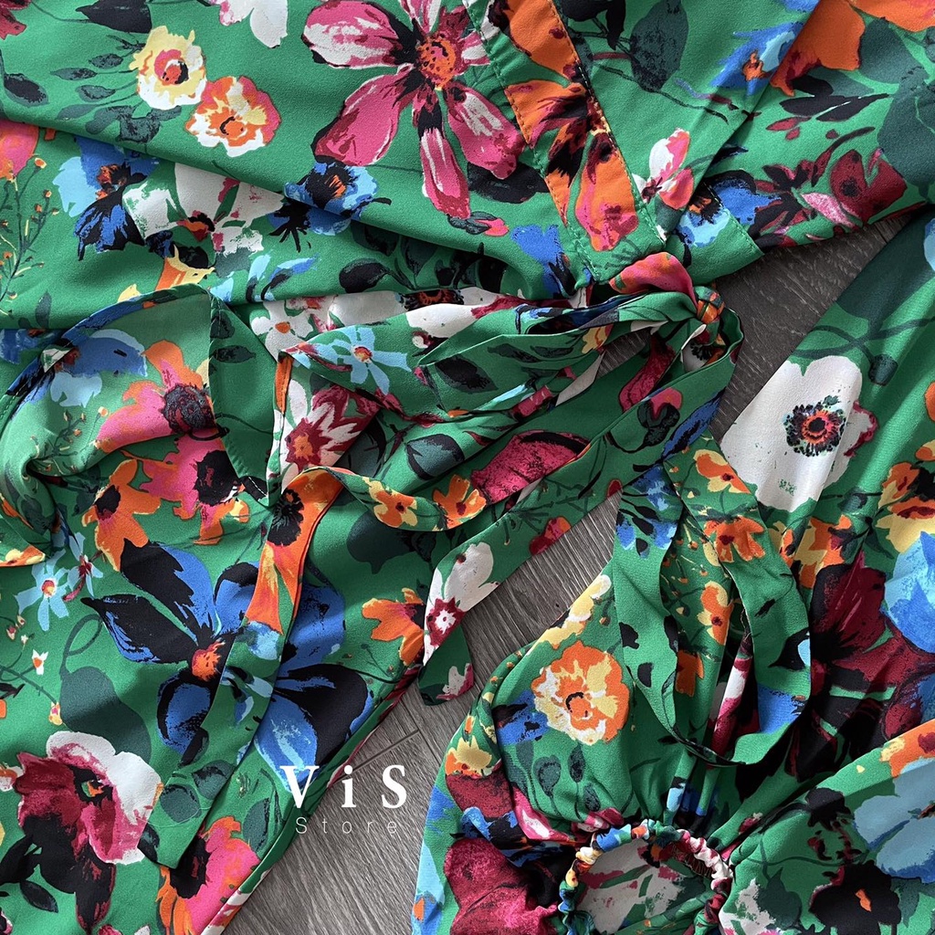 Đầm wrap hoa nhí nữ