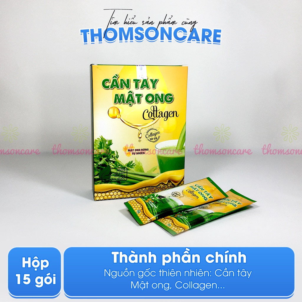 Bột cần tây mật ong có thêm Collagen, hỗ trợ giảm cân, đẹp da, bổ sung chất xơ, giảm béo, mỡ máu, ngăn lão hóa