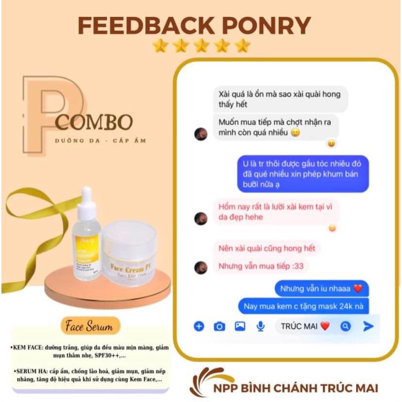 SERUM PONRY CHÍNH HÃNG 30ML DƯỠNG ẨM DA, GIÚP DA MỊN MÀNG, CĂNG BÓNG TẶNG KÈM QUÀ