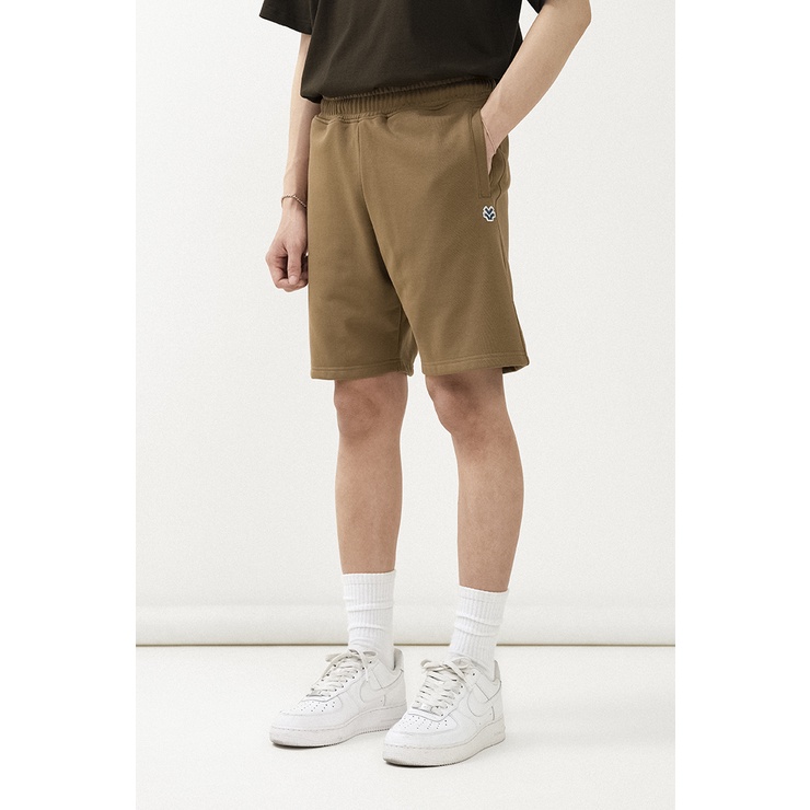 OWL BRAND ® JOGGER LOGO SHORT - Quần short nỉ thun màu nâu