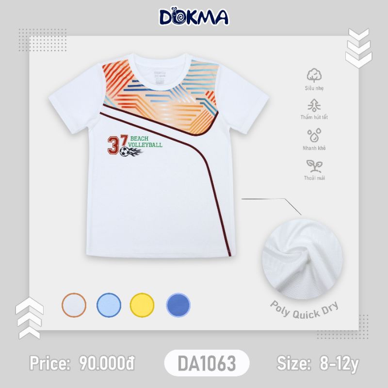 Áo cộc tay cổ tròn Dokma 8-12Y DA1063