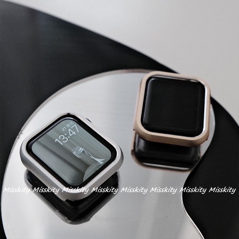 Ốp Bảo Vệ Khung Kim Loại Dành Cho Đồng Hồ Thông Minh Apple Watch SE 7 6 5 4 3 2 1 SE 45mm 41mm 42mm 38mm 40mm 44mm
