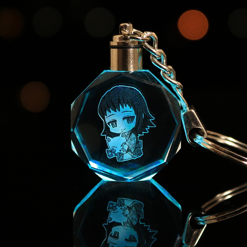 Móc khóa có đèn Led pha lê Yaiba Kimetsu Demon Sayler