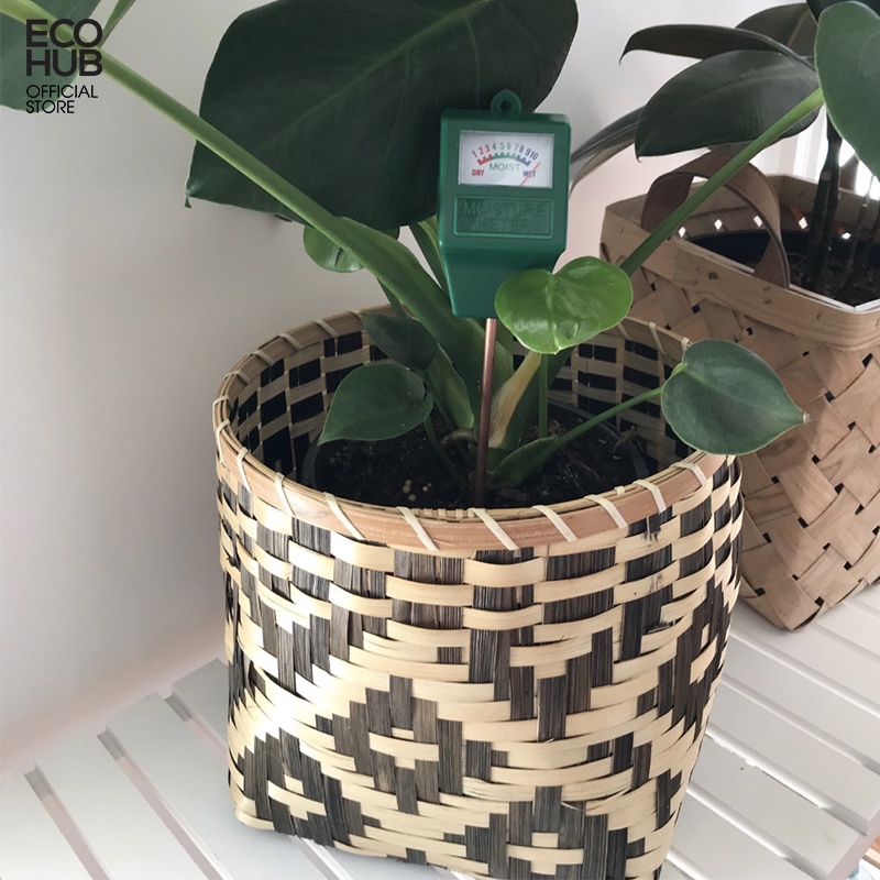 Giỏ tre ECOHUB có tay cầm đựng đồ, trồng cây, trang trí