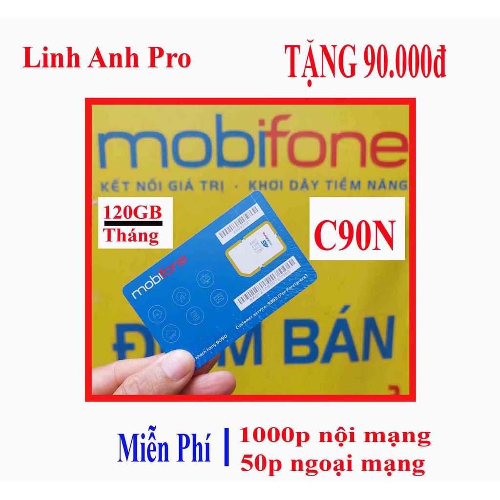 Sim 4G C90N MoBi Tặng 90.000đ Vào Gói Tháng Đầu