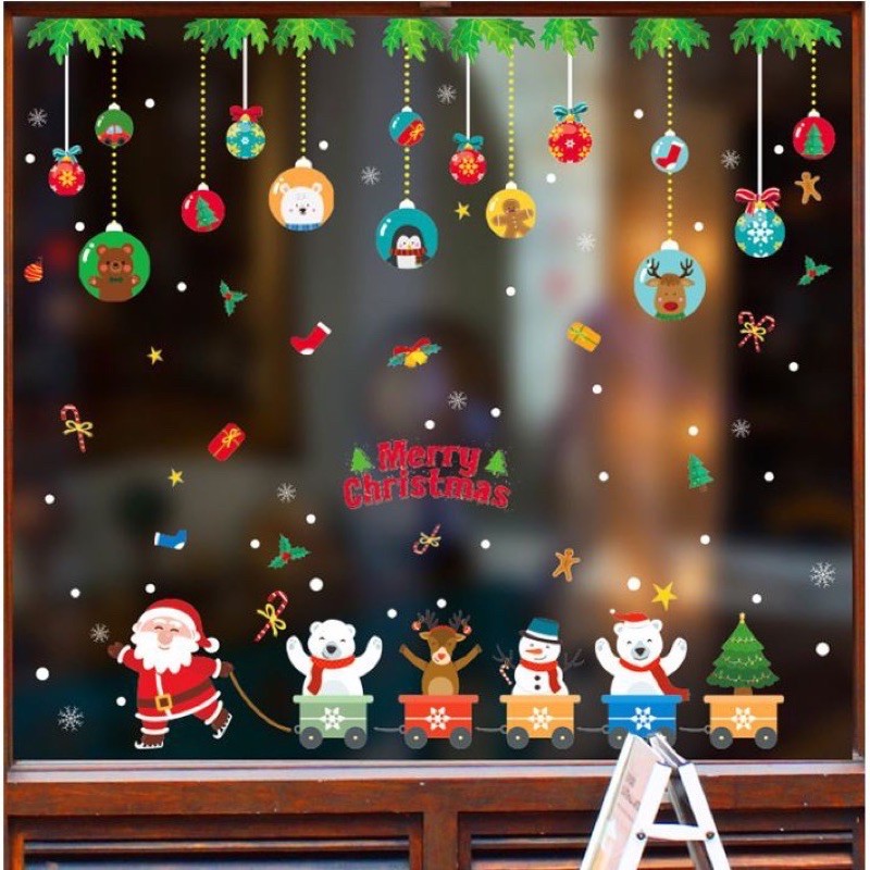 Decal Noel 2024 dán cửa kính trang trí noel decor giáng sinh  decal dán tết  Decal dán tường Trang trí Noel - Giáng sinh