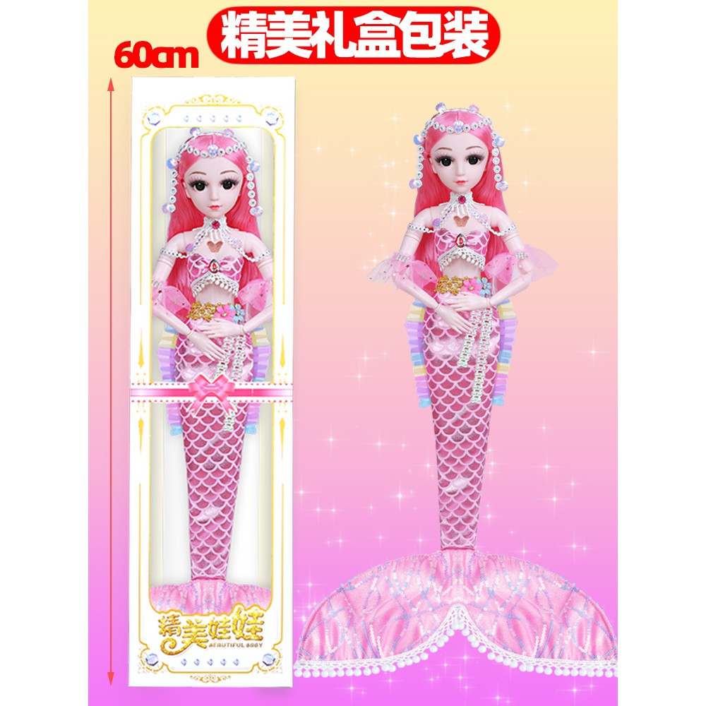 Búp Bê Barbie Nàng Tiên Cá 60cm Thiết Kế Dễ Thương Dành Cho Bé Gái