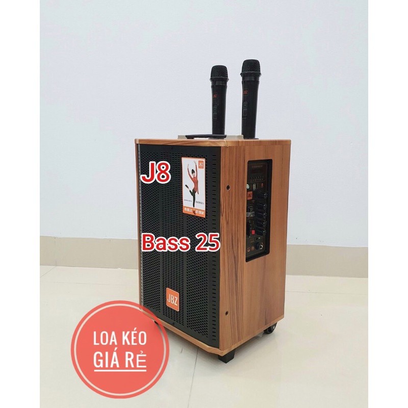 Loa kéo mini karaoke JBZ J8 bluetooth bass 25 Loa kẹo kéo di động thùng gỗ tiện lợi.