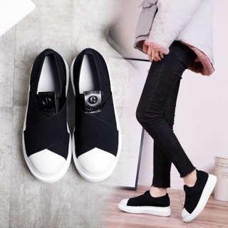 Giày thể thao mũi sò dây chéo -GIÀY SLIP ON MŨI SÒ DÂY CHÉO