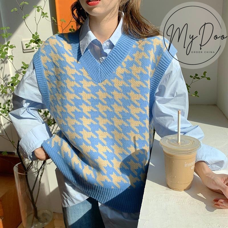 Áo gile kẻ caro vintage áo không tay dáng xuông cá tính- GL04 | BigBuy360 - bigbuy360.vn