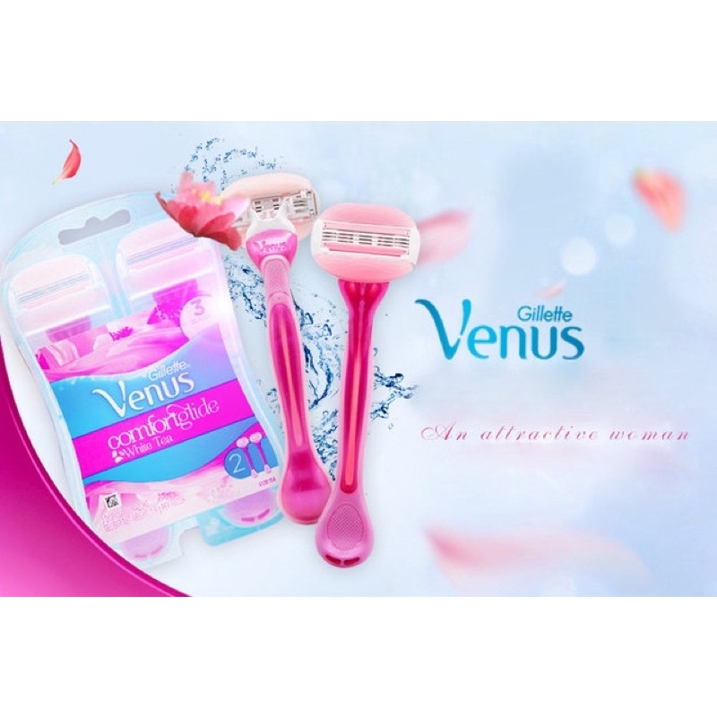 [có bill- CÓ CHE TÊN] Set 2 dao cạo lông cho nữ có đầu bơ Gillette Venus Spa white tea- Úc