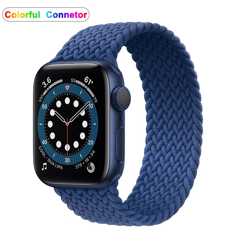 Dây Đeo Đồng Hồ Dạng Dây Bện Nylon Co Giãn Cho Iwatch Series 6 5 4 3 44Mm 40Mm 38Mm 42Mm 6 5 4 3 2
