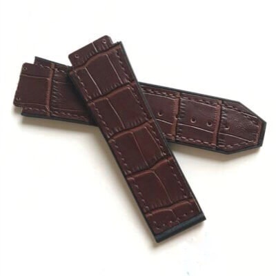 Dây đồng hồ da, Dây đồng hồ hublot, Da cá sấu, Da thật Đệm cao su thiên nhiên êm ái - donghokinhmat168