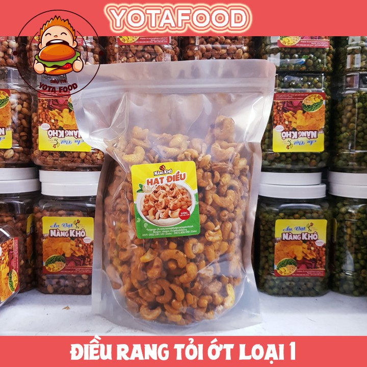 [Mã GRO1505 giảm 8% đơn 250K] 1 KG ( TÚI ZIP ) Hạt Điều Rang Tỏi Ớt Loại 1 ( điều nguyên ) | Yotafood