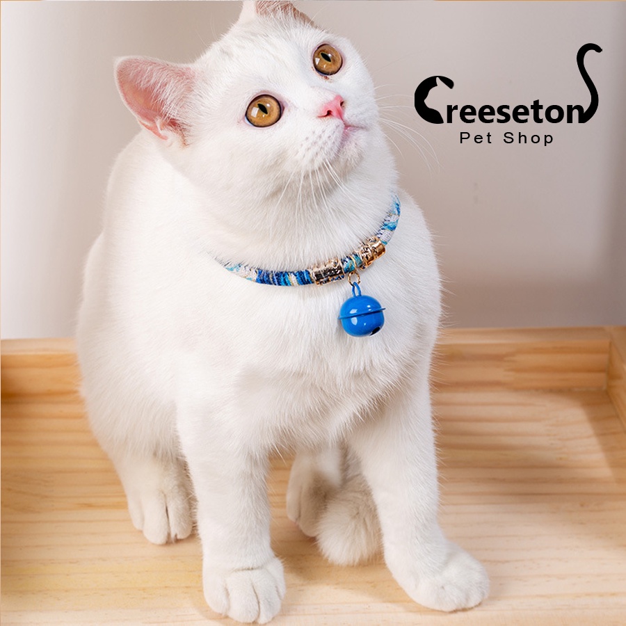 Vòng cổ cho mèo họa tiết Nhật Bản có Chuông tròn