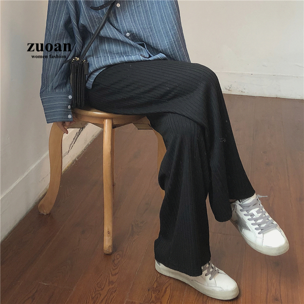 SUXI Quần Dài Nữ Ống Rộng Lưng Thun Co Giãn Thời Trang Năng Động