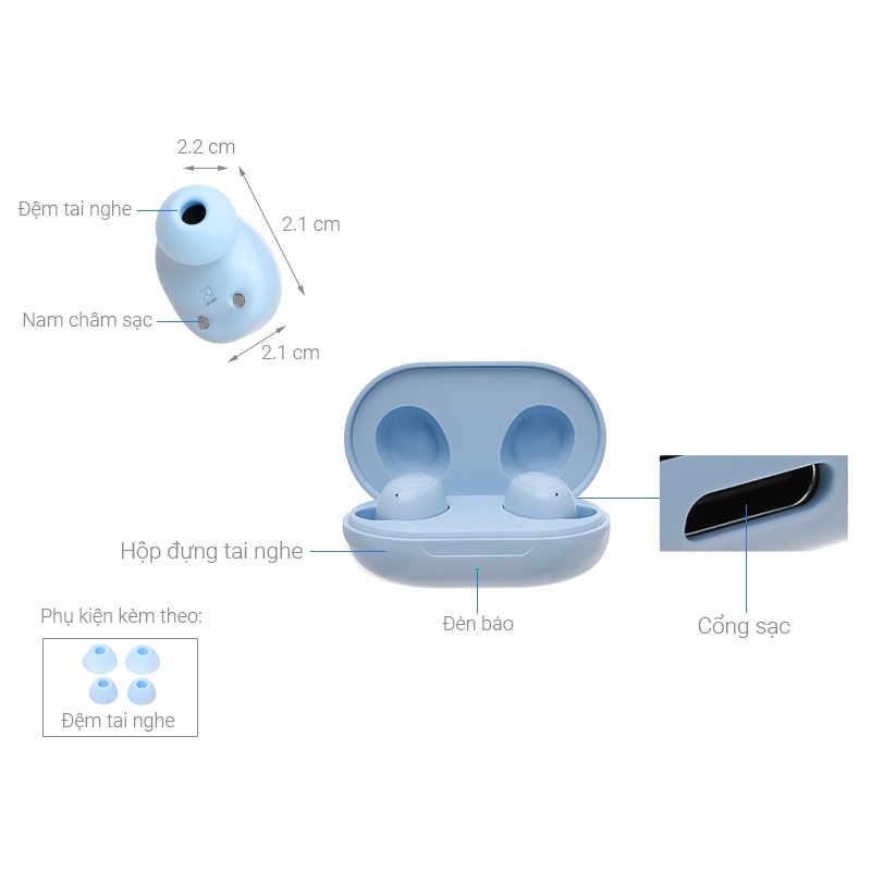 Tai nghe Không Dây Oppo Enco Buds - Hàng Chính Hãng