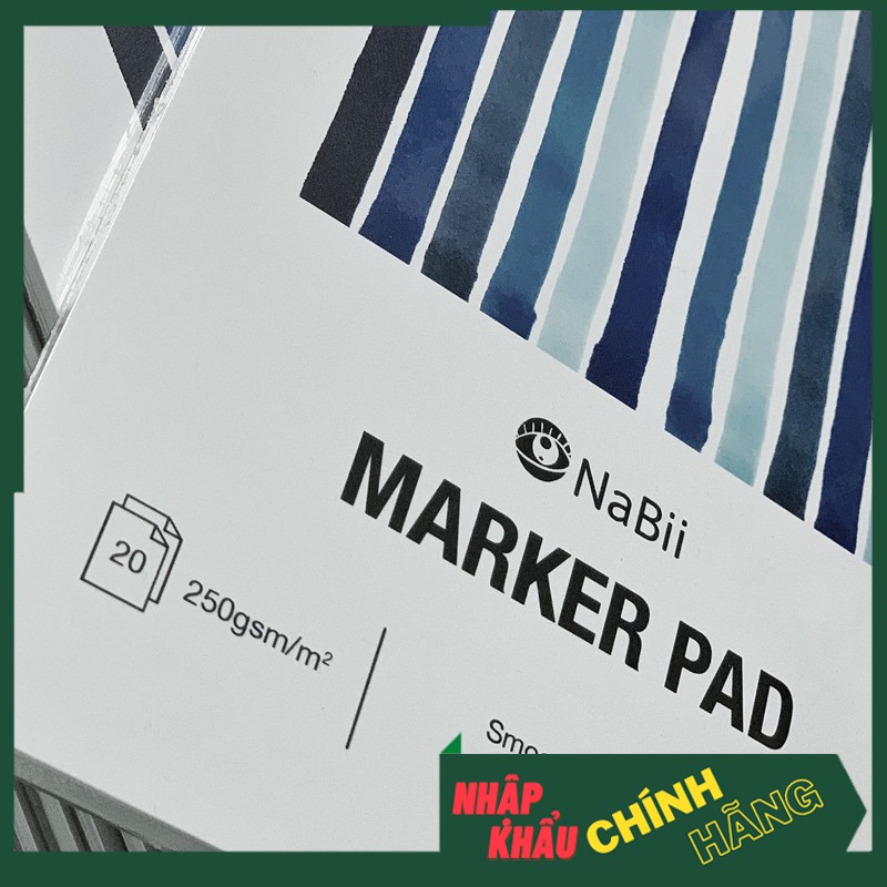 Sổ vẽ màu dạ Nabii Marker Pad - 250gsm 20 tờ - vẽ màu dạ, màu chì...