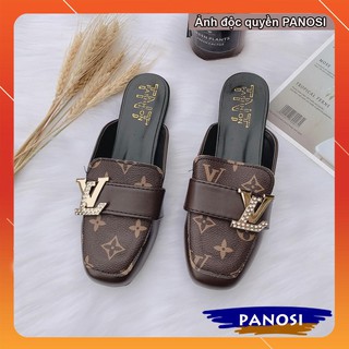 Siày sục thời trang nữ màu nâu khóa L-V hot 2021 S328