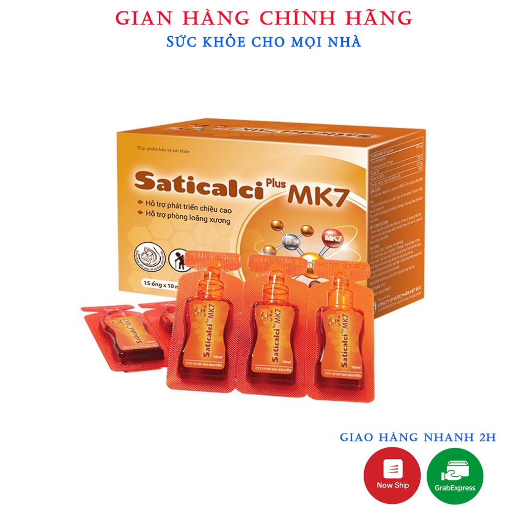 Saticalci Plus MK7.Giúp Tăng Chiều Cao,Phòng Ngừa Loãng Xương,Giảm Còi Xương Cho Bé