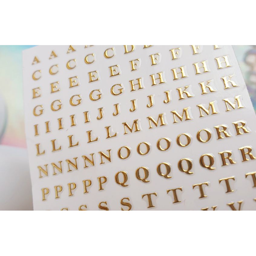 Sticker hình dán biểu tượng bảng chữ cái Alphabet Sticker G1/ Nguyên liệu làm resin