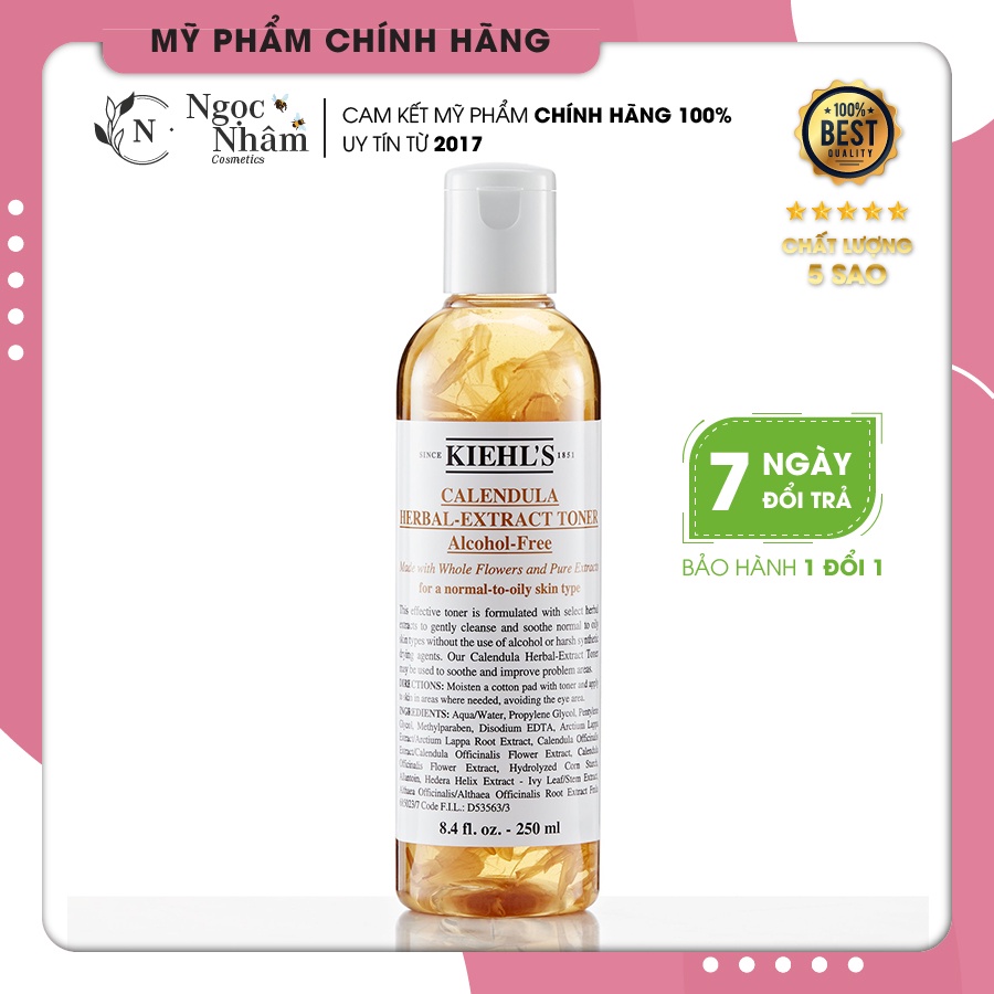 Toner hoa cúc Kiehl’s Calendula Herbal Extract Alcohol 250ml/500ml- Tone trắng da