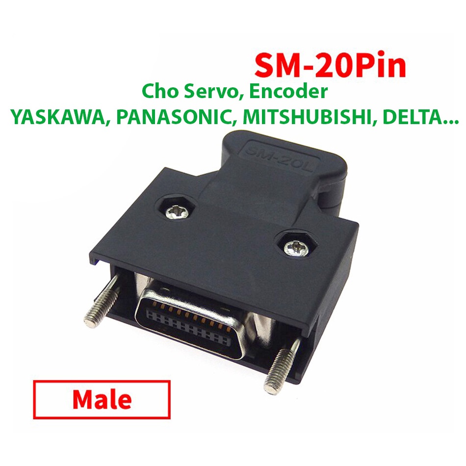 Đầu hàn cáp SCSI SM-20P Servo encoder cho máy công nghiệp. Tạo cáp kết nối encoder từ motor đến Driver Servo