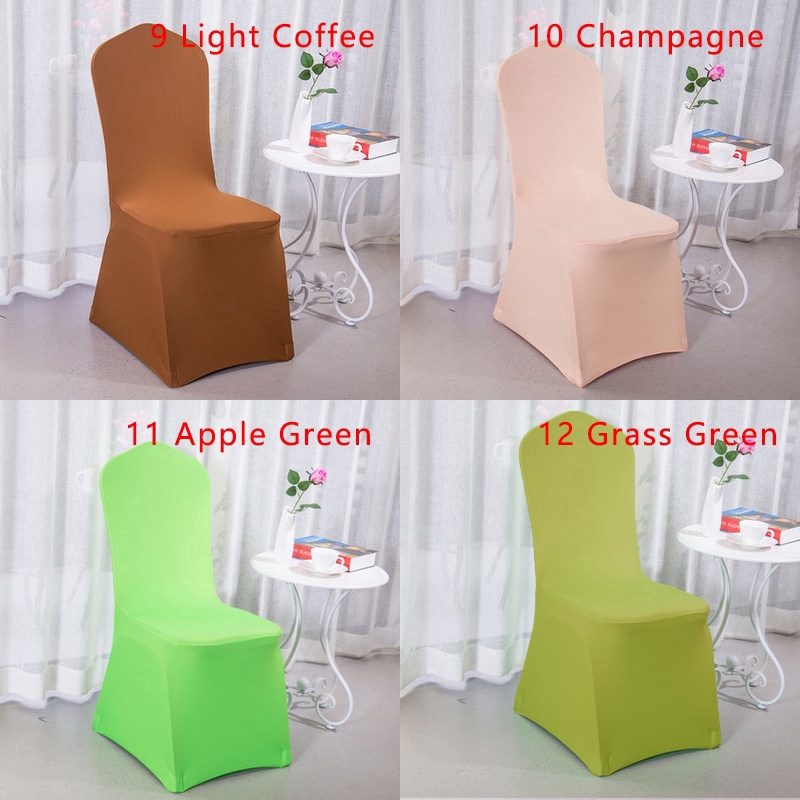Vỏ bọc ghế màu trơn co dãn chống bụi thích hợp trang trí tiệc cưới