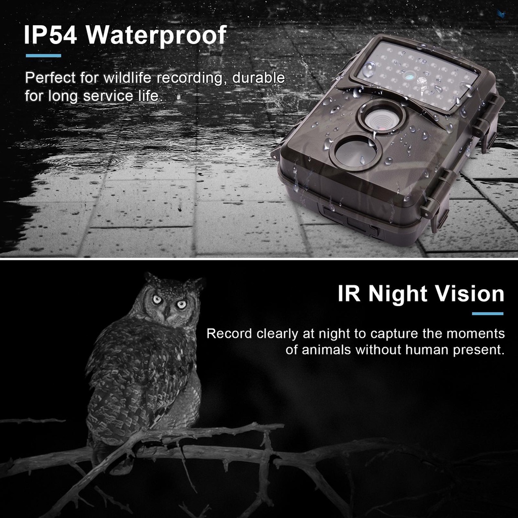 Camera hành trình Andoer Wildlife FHD1080P 0.8s chống thấm nước IP54 32GB với giao diện 1/4
 | BigBuy360 - bigbuy360.vn
