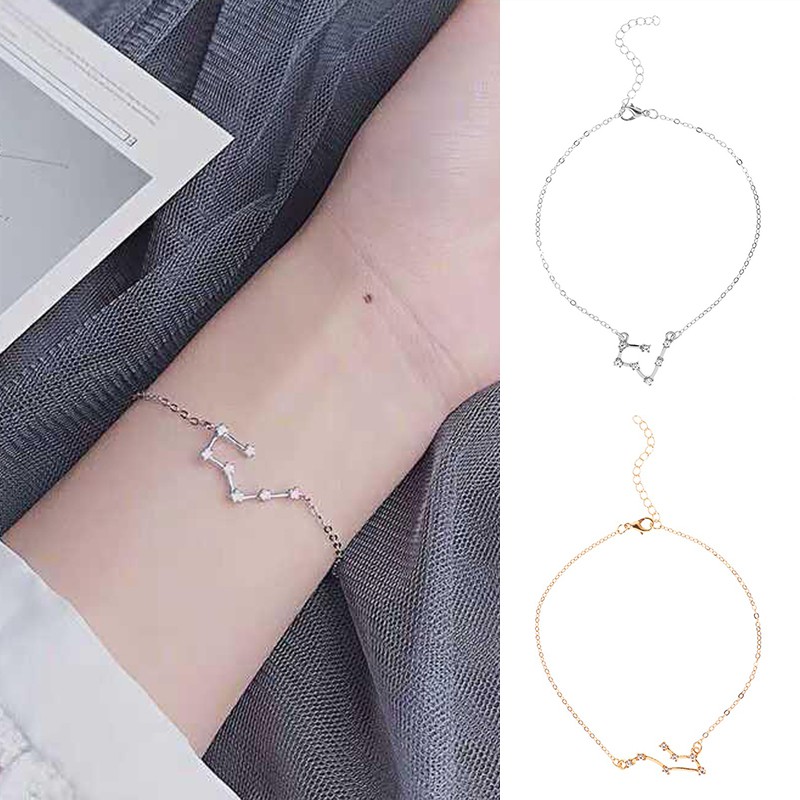 Vòng đeo tay phong cách 12 cung hoàng đạo thời trang Nhật Hàn năng động dành cho nữ