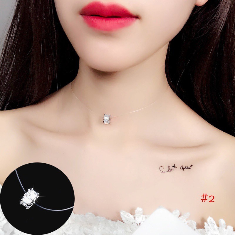Dây chuyền trong suốt đính đá Zircon