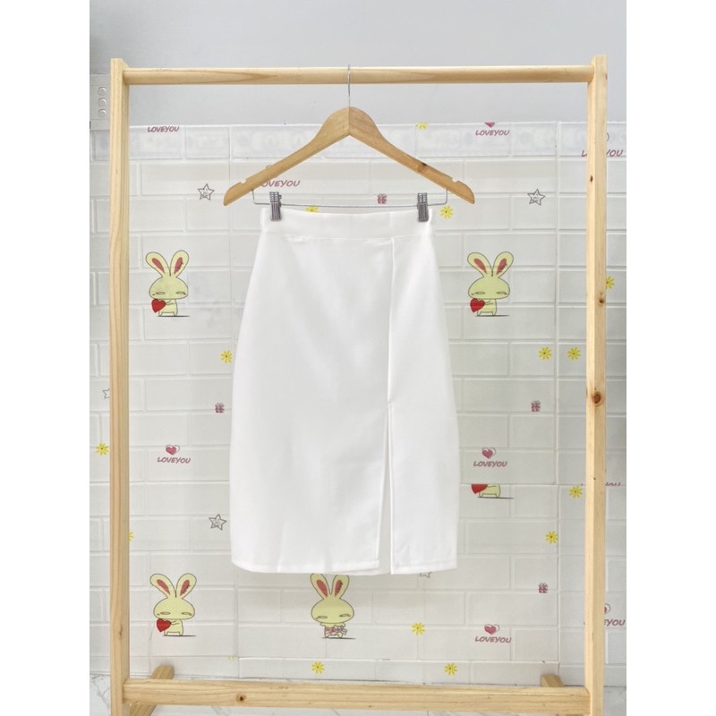 ( kèm ảnh thật) Chân váy dài ullzang- Chân váy midi - Chân váy xẻ đùi CVJ001