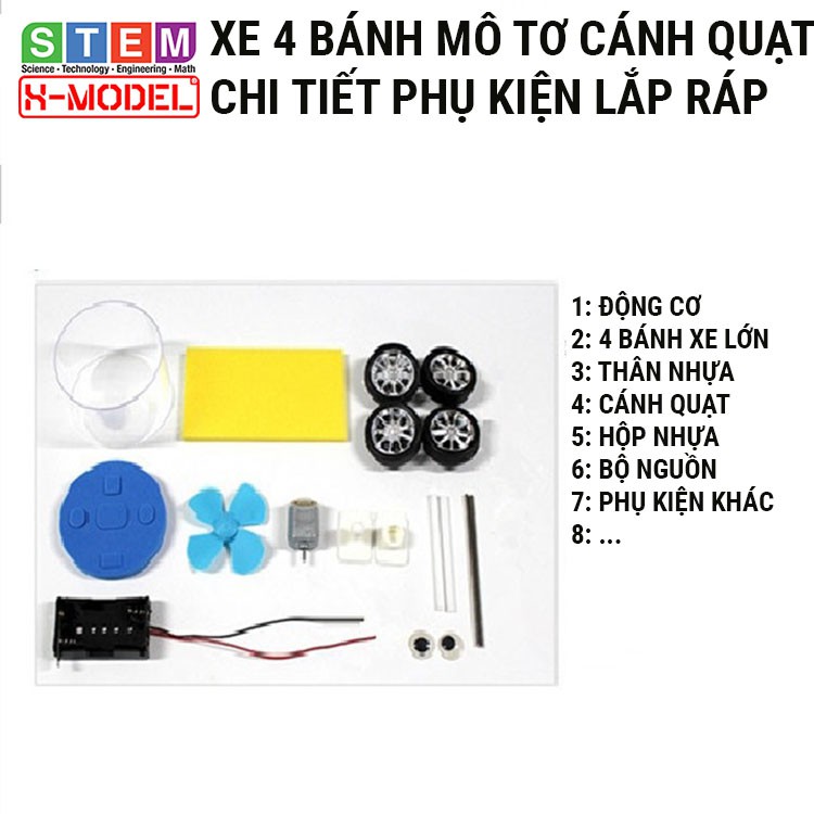 Đồ chơi sáng tạo STEM tự làm Xe 4 bánh mô tơ cánh quạt XMODEL ST57 Đồ chơi tự làm DIY - Giáo dục STEM