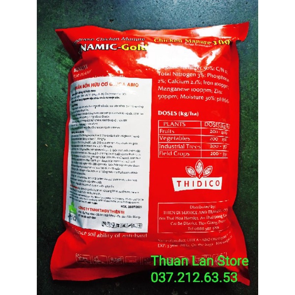 Phân Bón Hữu Cơ Gà Nhật DYNAMIC GOLG gói 1kg