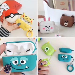 Vỏ Bảo Vệ Hộp Sạc Tai Nghe Airpods Pro 3 Bằng Silicon Hình Gấu Nâu / Pikachu / Quái Vật Dễ Thương Ốp