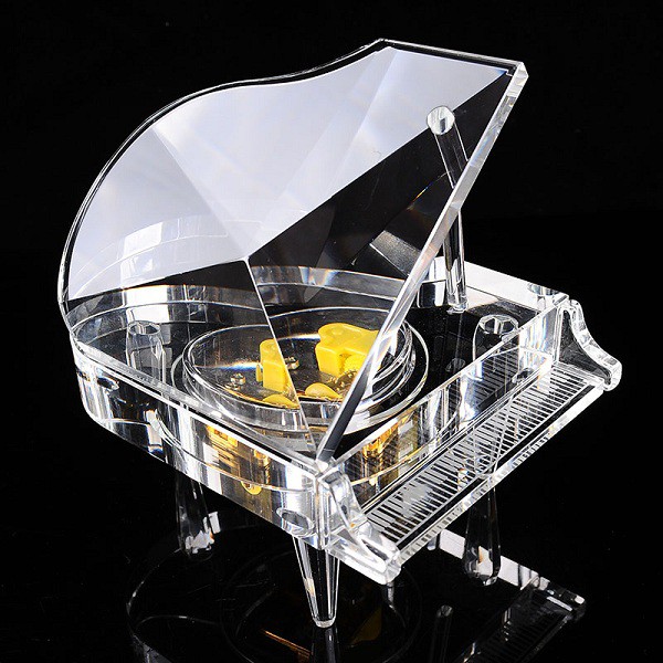 Quà lưu niệm hộp nhạc piano pha lê - Quà tặng sinh nhật, tặng bạn bè, tặng sếp -