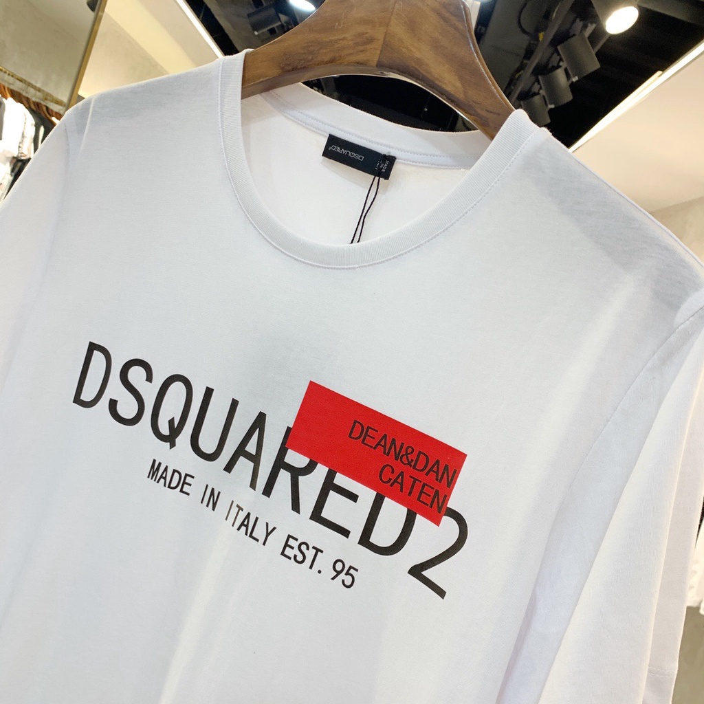Áo thun nam tay ngắn cổ tròn in logo Dsquared 2021