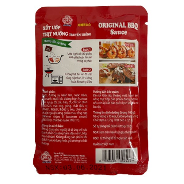 Sốt Ướp Thịt Nướng Truyền Thống/ Sốt Me/ Sườn Nướng Ottogi Gói 80gr