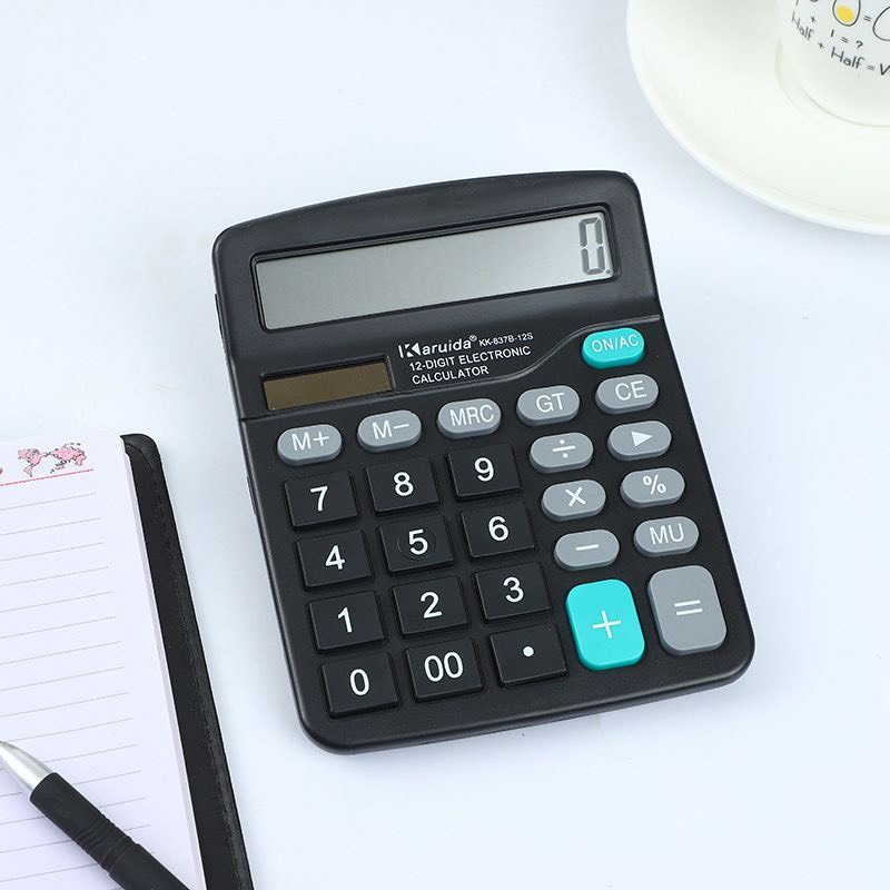 Máy Tính Để Bàn 12 Chữ Số Sử Dụng Năng Lượng Mặt Trời Nút Bấm Lớn (SP002307)