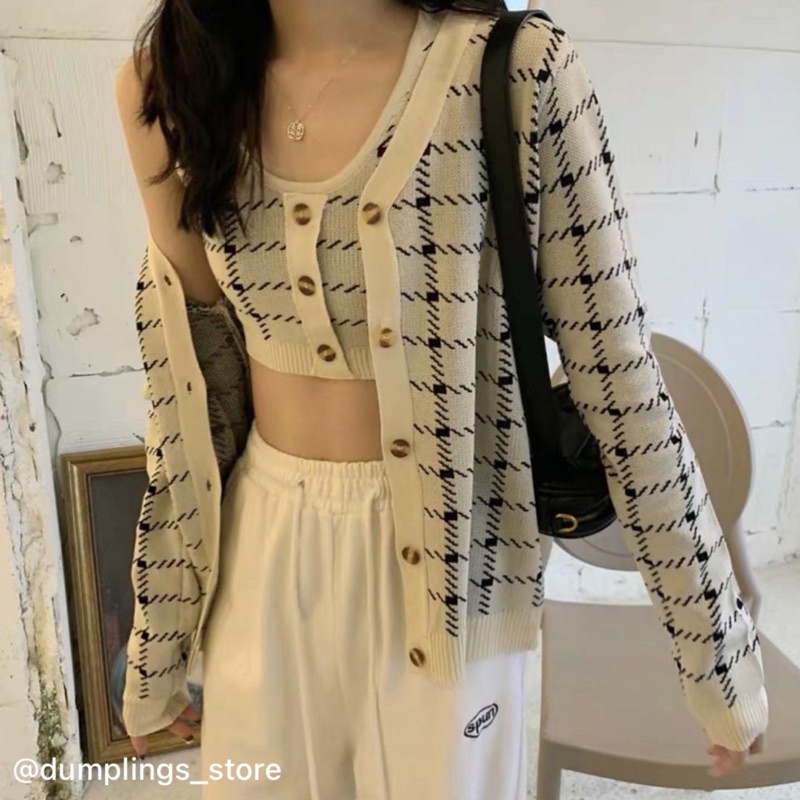 Set áo + cardigan Jennie