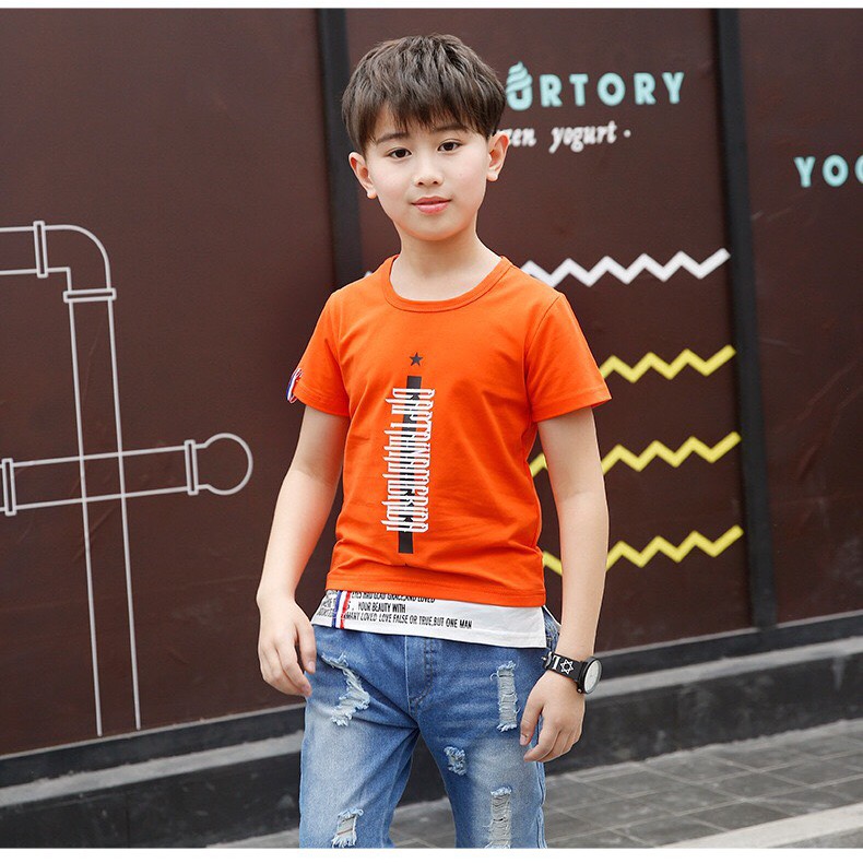 Bộ đồ bé trai chữ kẻ dọc [15-42kg]