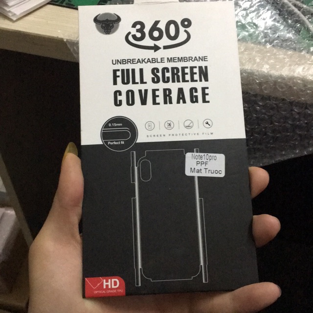 Miếng dán PPF SS Note 10 plus mặt trước