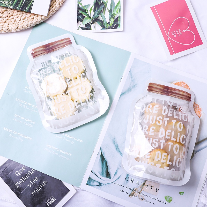 Túi đựng bánh kẹo, bao bì đựng snack zip tự niêm phong hình hũ lọ - VUA BAO BÌ