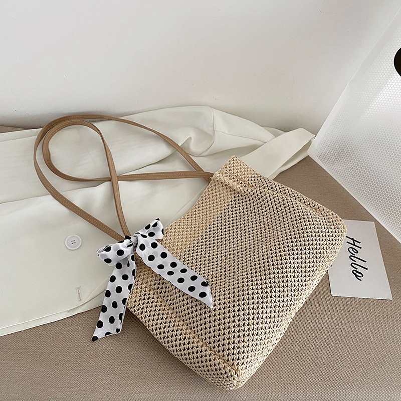 Túi cói Bằng Vải Lụa Phong Cách Hàn Quốc Thời Trang Mùa Hè Dành Cho Nữ