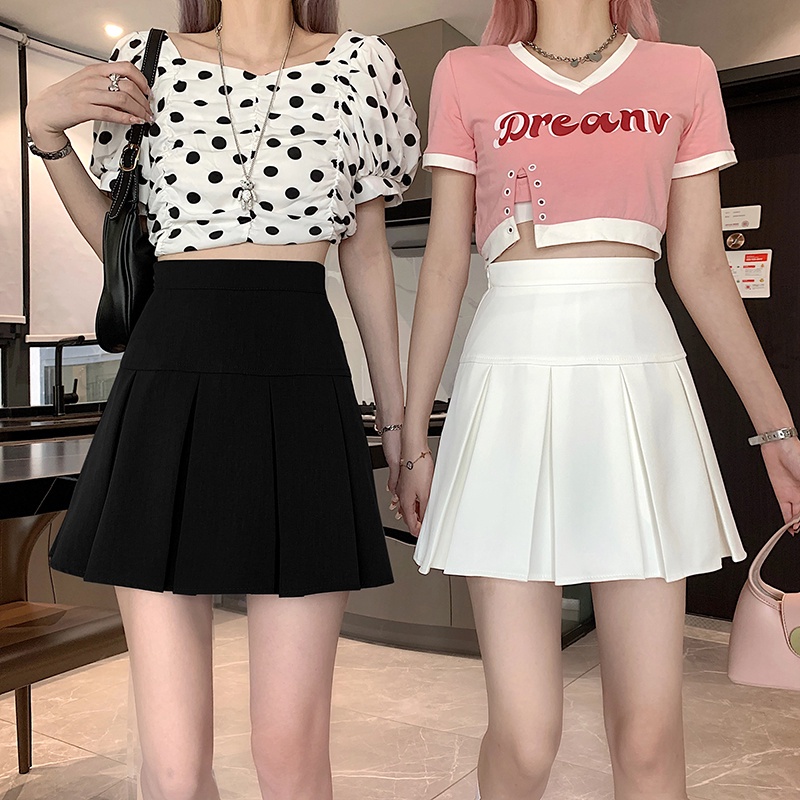 Chân Váy Chữ A Lưng Cao Xếp Ly Thời Trang Hàn Quốc Cho Nữ