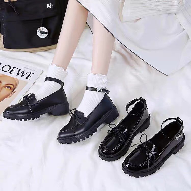 Giày Búp Bê LOLITA Oxford Nữ Da Bóng, Da Lì Phong Cách Ulzzang Hàn Quốc, Đi Chơi Đi Làm, Có Dây Quai Tháo Rời