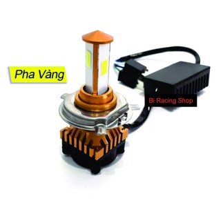 Đèn Pha Led 3 Tim H4 , Cos Trắng , Pha Vàng